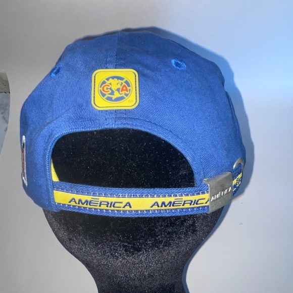 Club America Strapback Cap Hat Yellow/Navy/CA Logo soccer - Picture 10 of 13